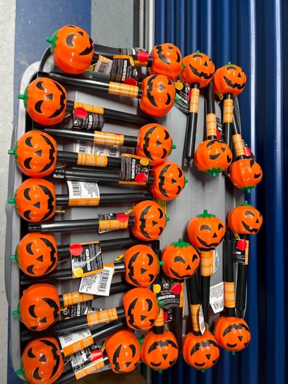 Halloween Pumpkin Party Picks - Orange Jack-O'-Lantern Party Sticks